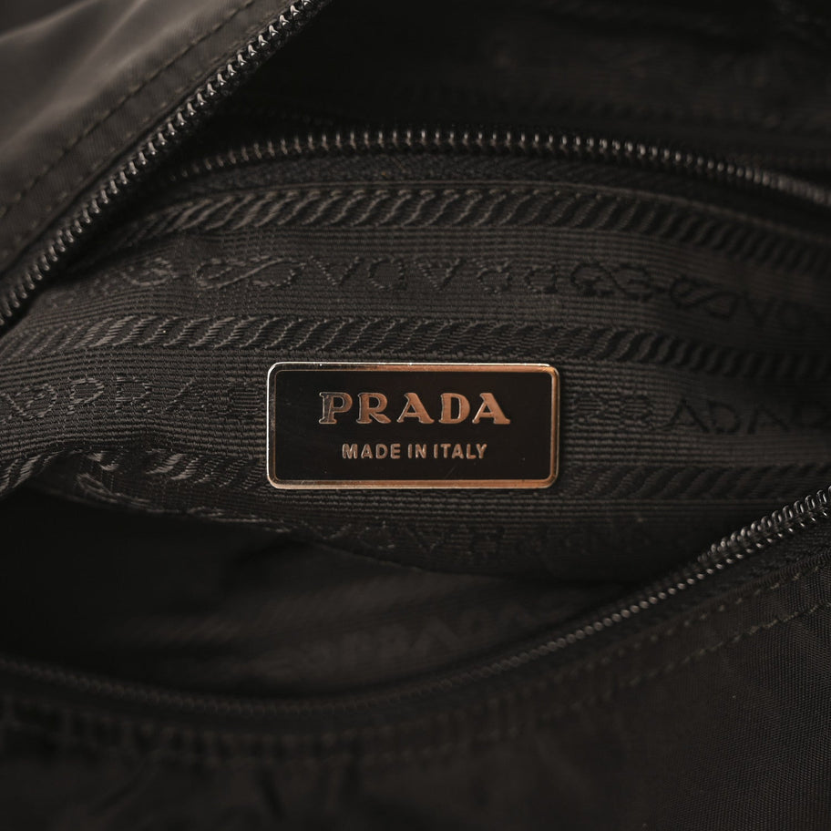 Prada Tessuto Nylon Saffiano Vela Messenger Bag Black Image 6