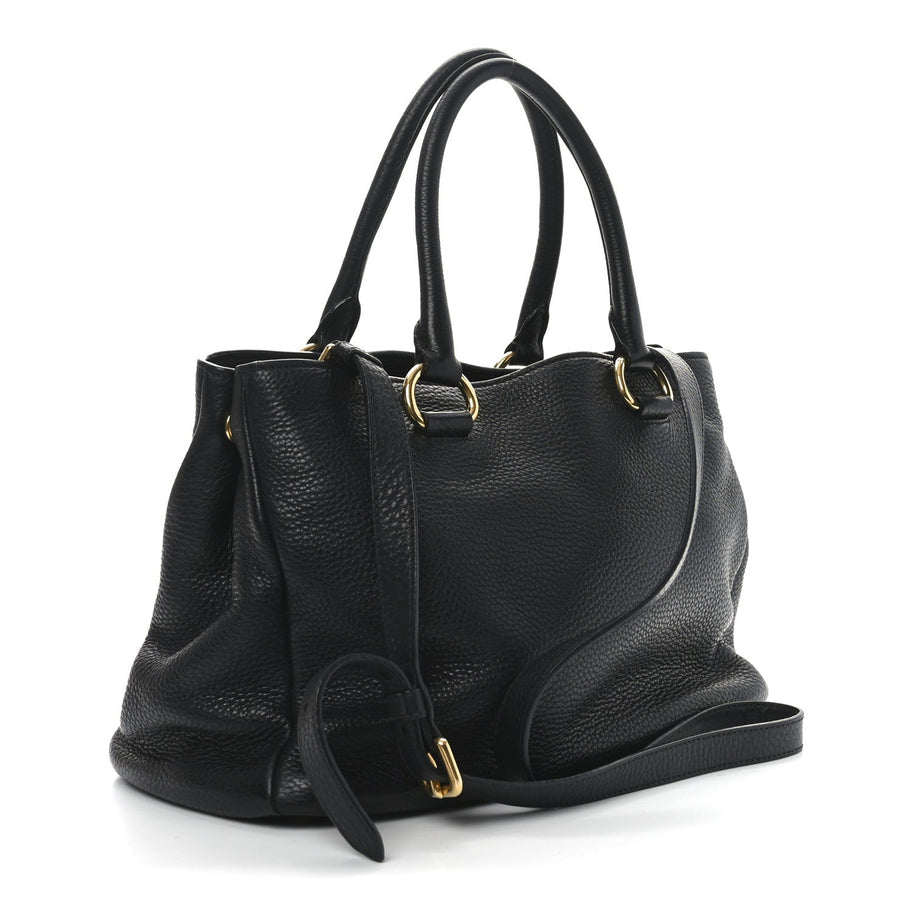Prada Vitello Daino Tote Black Image 3