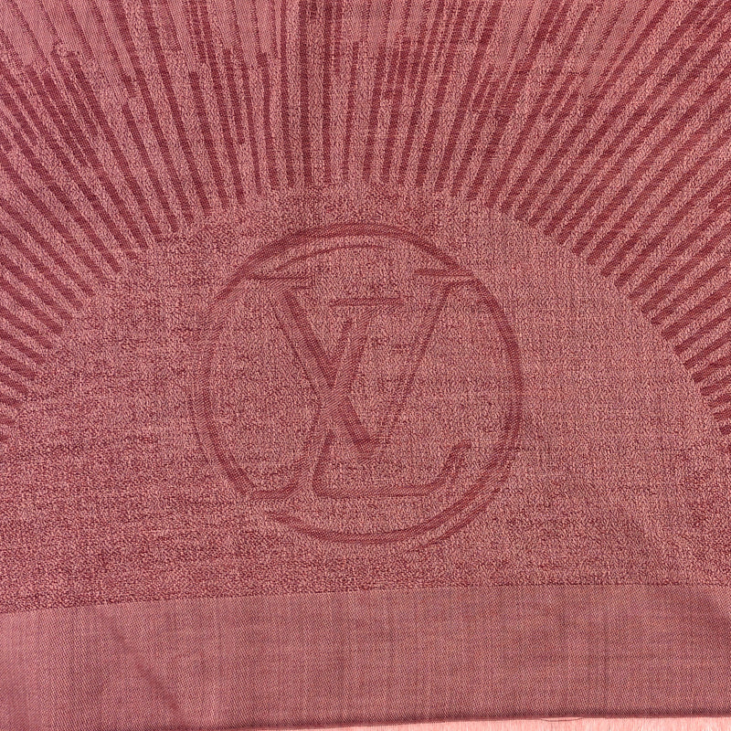  Louis Vuitton Cashmere Silk Monogram Shawl Fuchsia