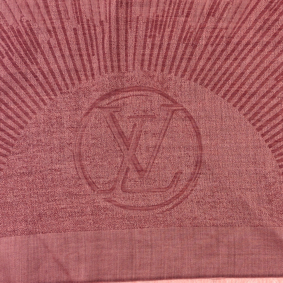 Louis Vuitton Cashmere Silk Monogram Shawl Fuchsia Image 2