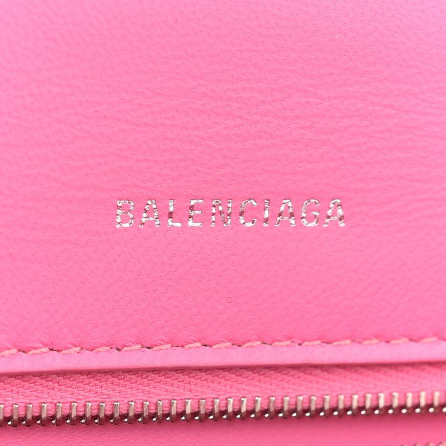Balenciaga Shiny Calfskin Crocodile Embossed Small Hourglass Top Handle Bag Baby Pink Image 6