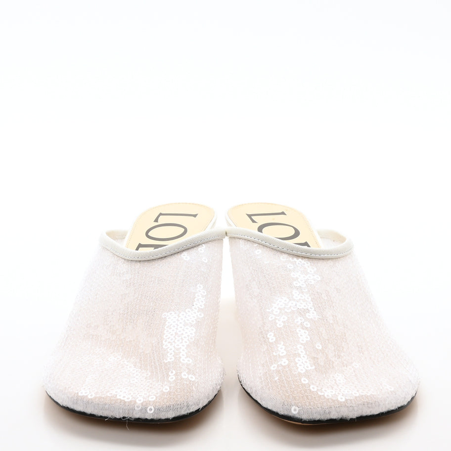 Loewe Sequin Toy Mule Pumps 35 Transparent White Image 3