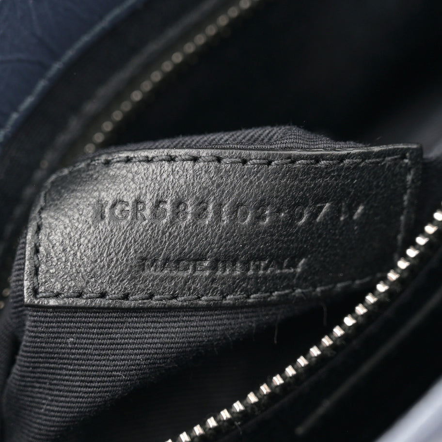 Saint Laurent Crinkled Calfskin Matelasse Monogram Niki Chain Wallet Deep Marine Image 7