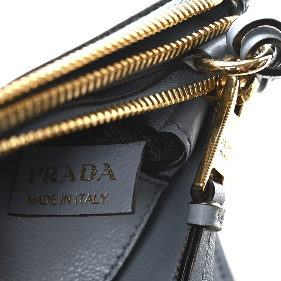 Prada Vitello Phenix Double Zip Crossbody Bag Light Blue Image 7