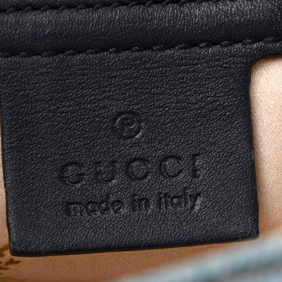 Gucci Denim Matelasse Small Pearly GG Marmont Shoulder Bag Blue Image 6