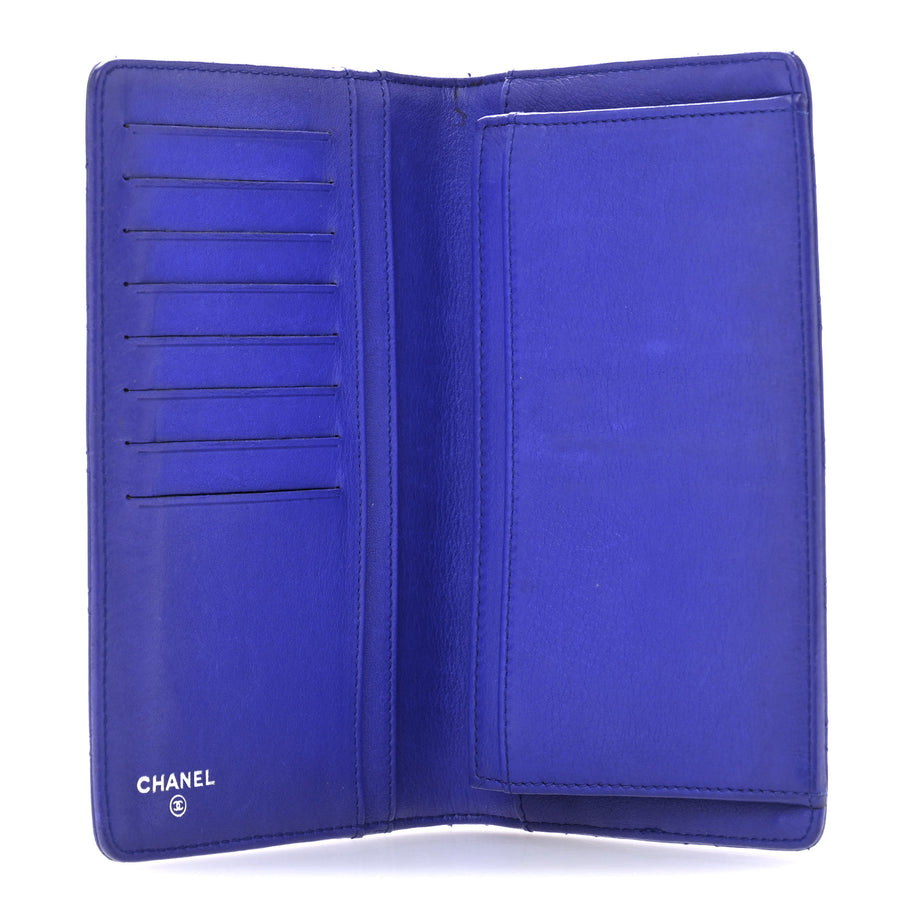 Chanel Calfskin Stitched Fancy CC Yen Wallet Blue Image 5