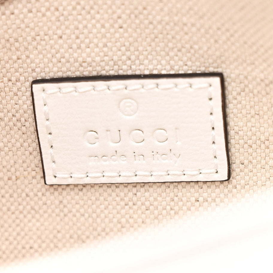 Gucci Calfskin Mini Horsebit 1955 Asymmetric Shoulder Bag White Image 6