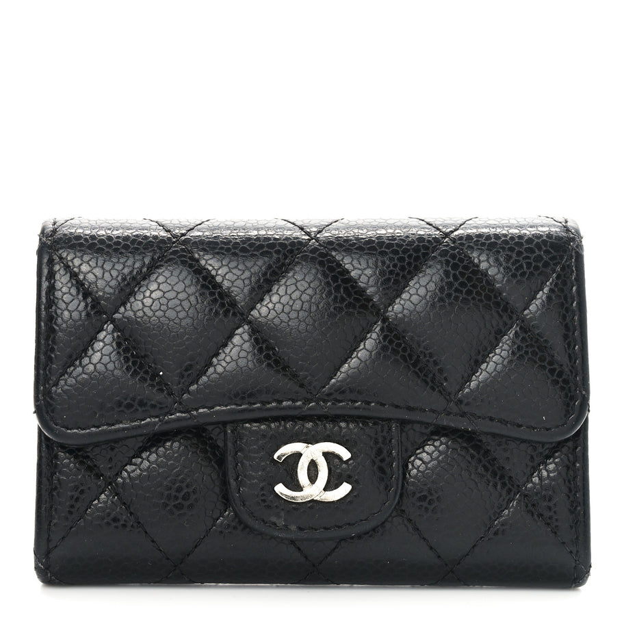 Chanel Caviar Quilted Flap Card Holder Black Image 1