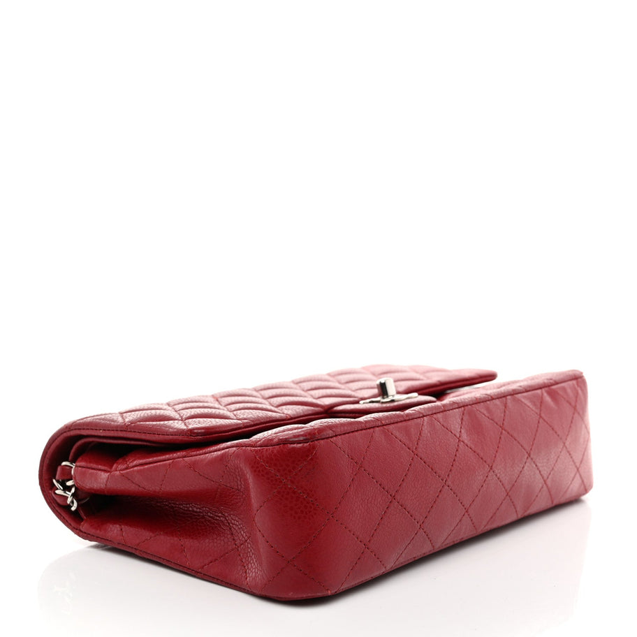 Chanel Caviar Quilted Medium Double Flap Red Image 4