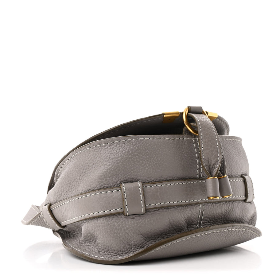 Chloe Calfskin Mini Marcie Round Crossbody Bag Cashmere Grey Image 4