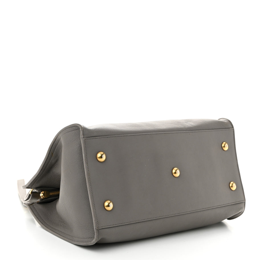 Saint Laurent Calfskin Small Classic Y Cabas Grey Image 3