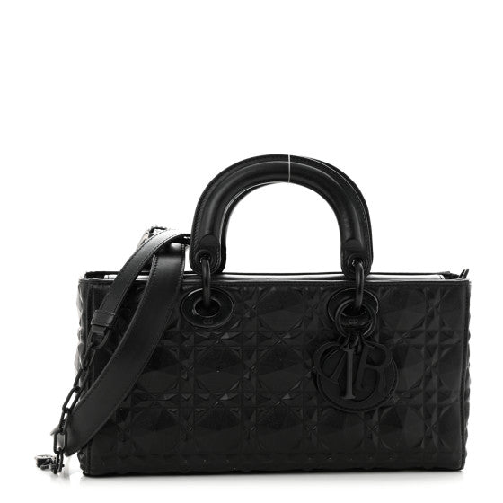 Christian Dior Calfskin Cannage Diamond Medium Lady D-Joy Black Image 1