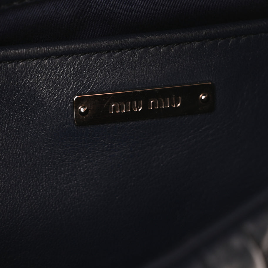 Miu Miu Nappa Matelasse Flap Bag Navy Image 6