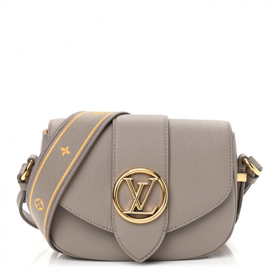  Louis Vuitton Grained Calfskin LV Pont 9 Soft PM Gris