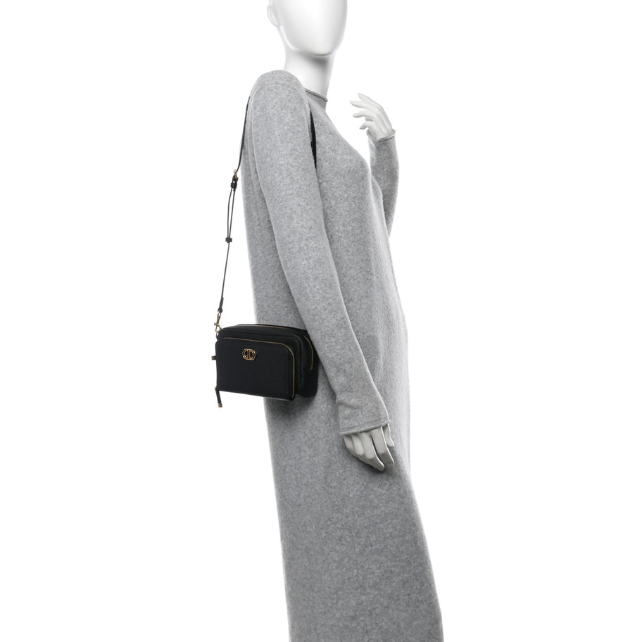 Christian Dior Grained Calfskin Caro Double Pouch Black Image 2