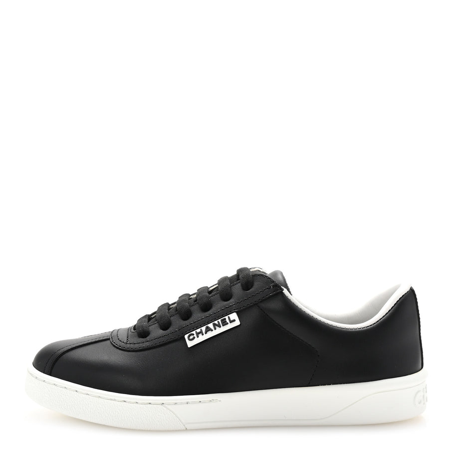 Chanel Calfskin CC Uniform Womens Sneakers 37 Black Image 1