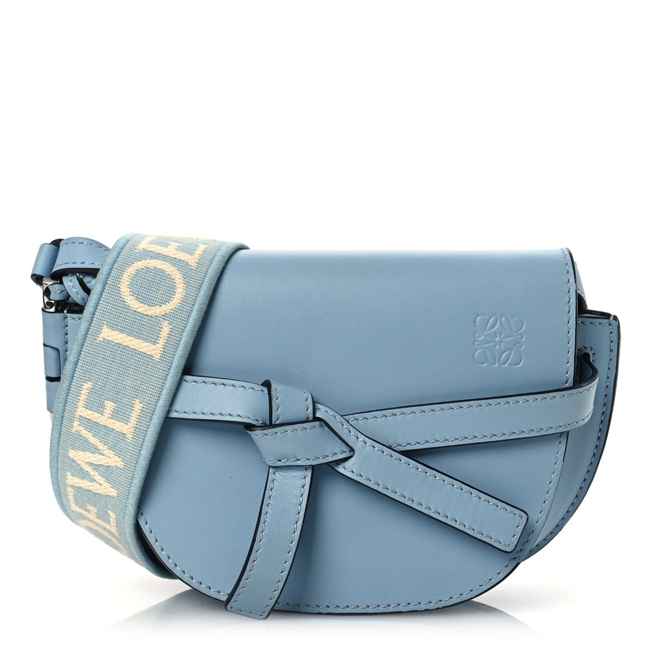 Loewe Calfskin Jacquard Mini Gate Dual Bag Dusty Blue Image 1