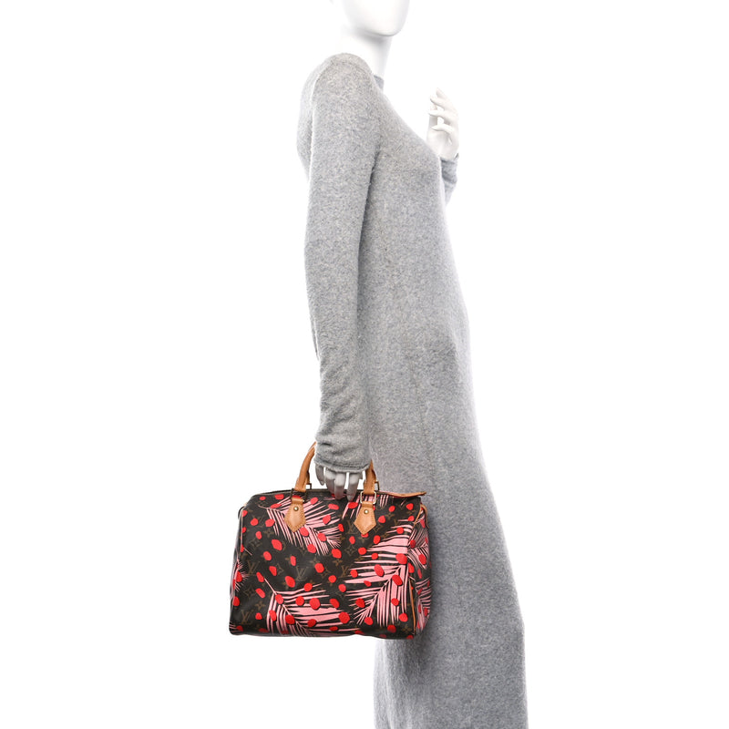  Louis Vuitton Monogram Jungle Dots Speedy 30 Sugar Pink Poppy