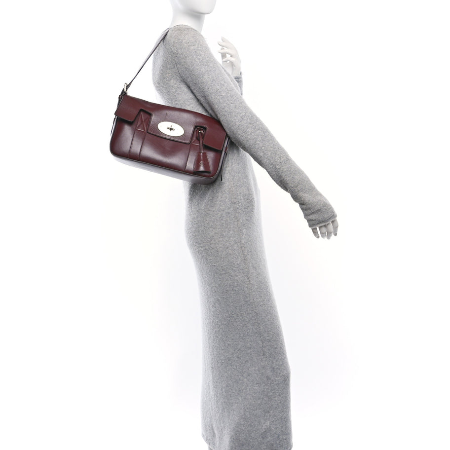 Mulberry Shiny Smooth Calfskin East West Bayswater Black Cherry Image 2