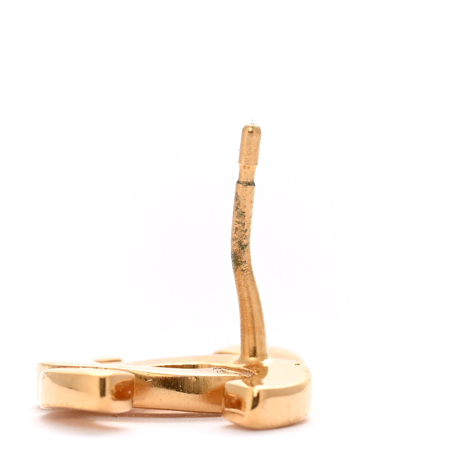 Chanel Metal CC Paris Button Stud Earrings Gold Image 5