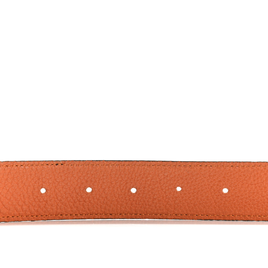 Hermes Box Togo 32mm H Belt 80 32 Black Orange Image 4