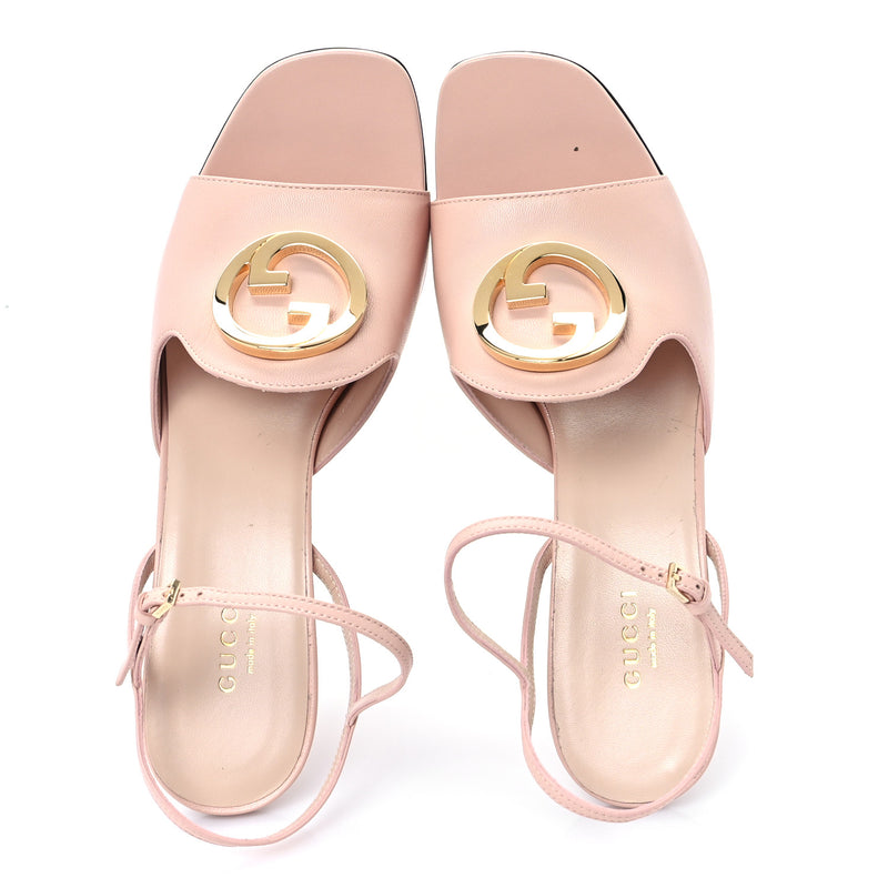  Gucci Malaga Kid Blondie 85mm Slingback Sandals 40 Perfect Pink