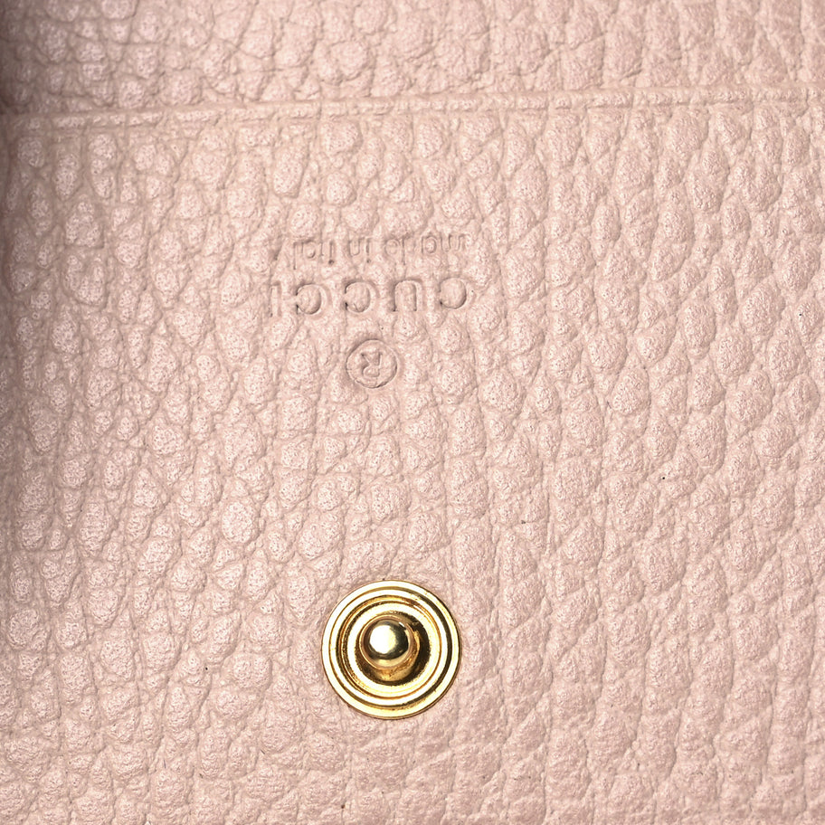 Gucci Dollar Calfskin GG Marmont Card Case Perfect Pink Image 7