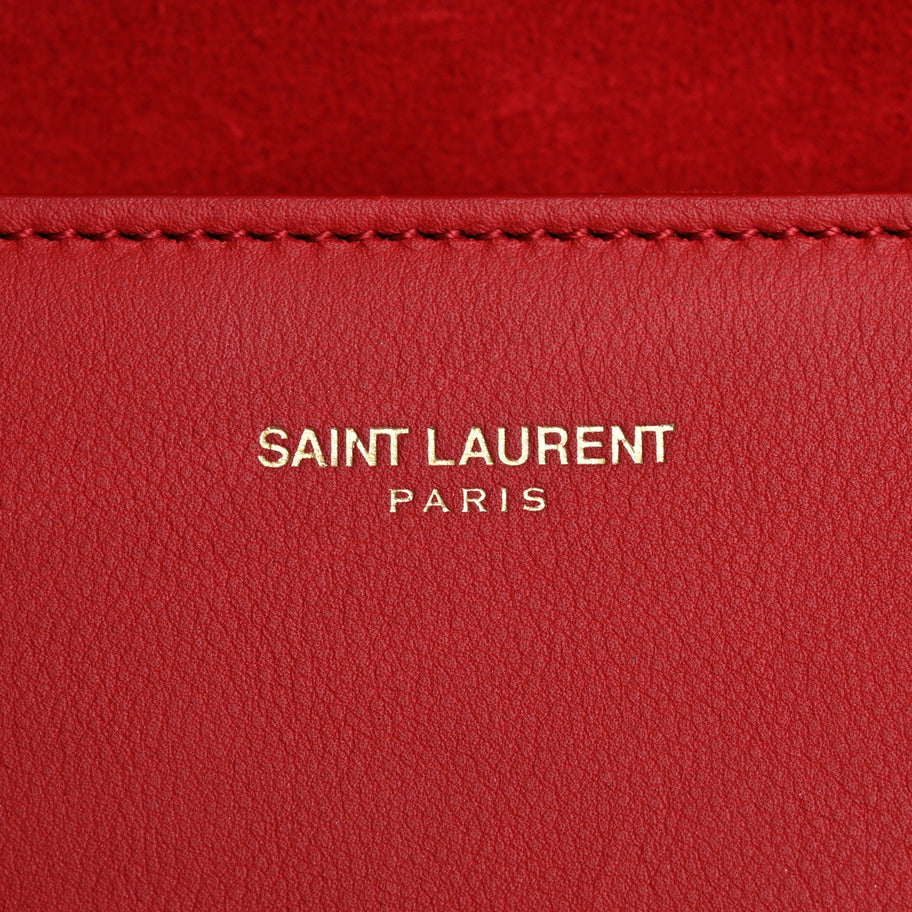 Saint Laurent Calfskin Classic Y Ligne Clutch Rouge Orient Image 6