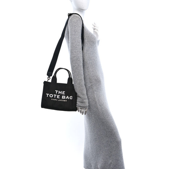 Marc Jacobs Cotton Canvas Small The Traveler Tote Bag Black Image 2