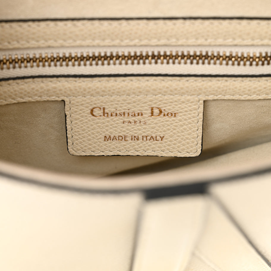 Christian Dior Grained Calfskin Saddle Bag White Image 6