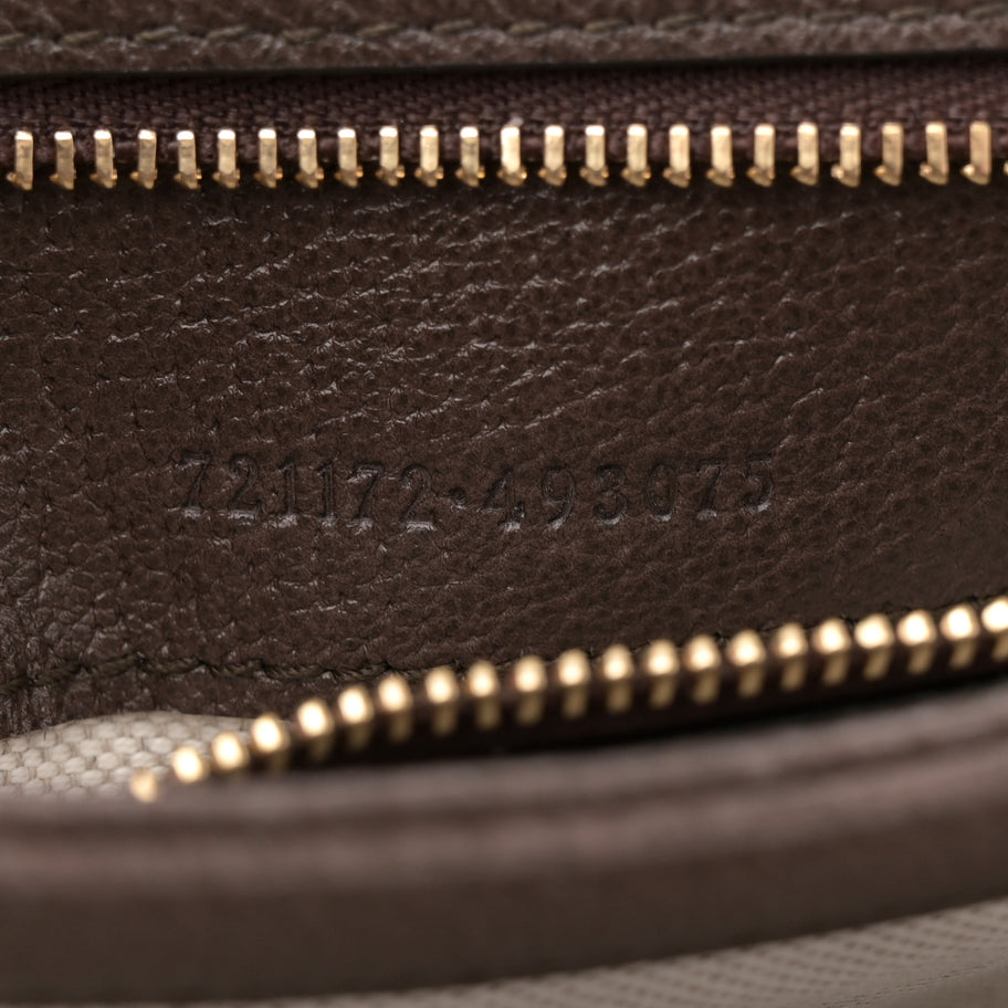 Gucci GG Supreme Monogram Textured Dollar Calfskin Web Medium Blondie Top Handle Shoulder Flap Bag Beige Ebony New Acero Image 7