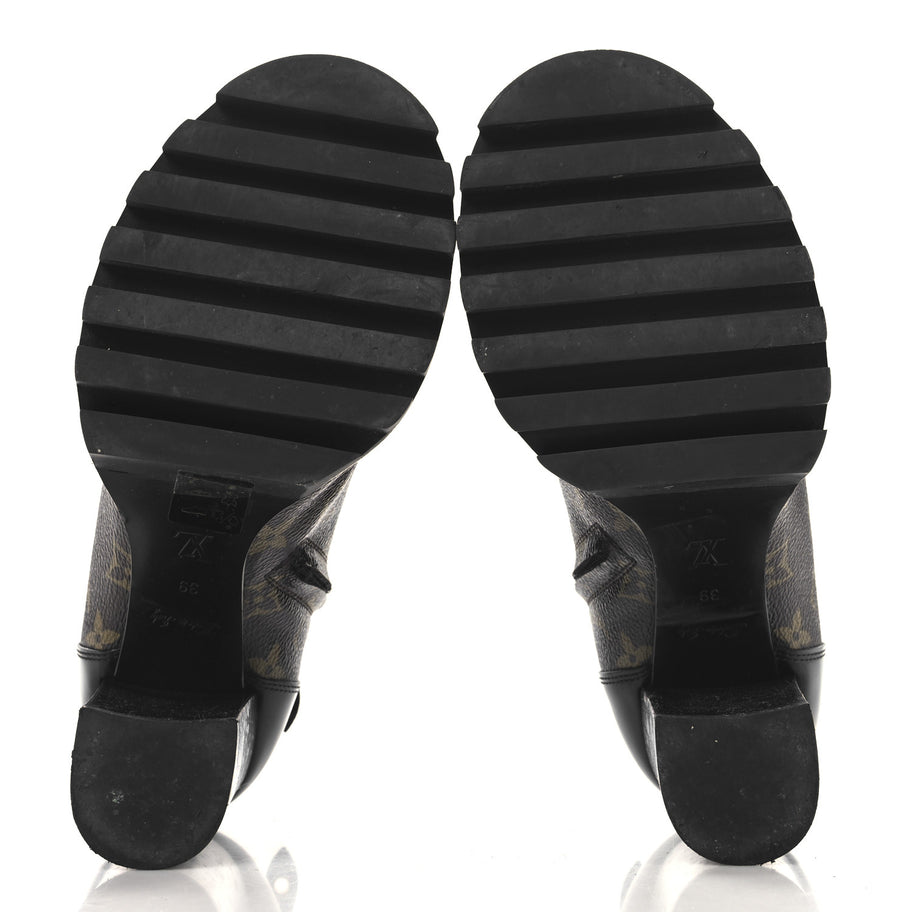 Louis Vuitton Patent Calfskin Monogram Star Trail Ankle Boots Black Image 6