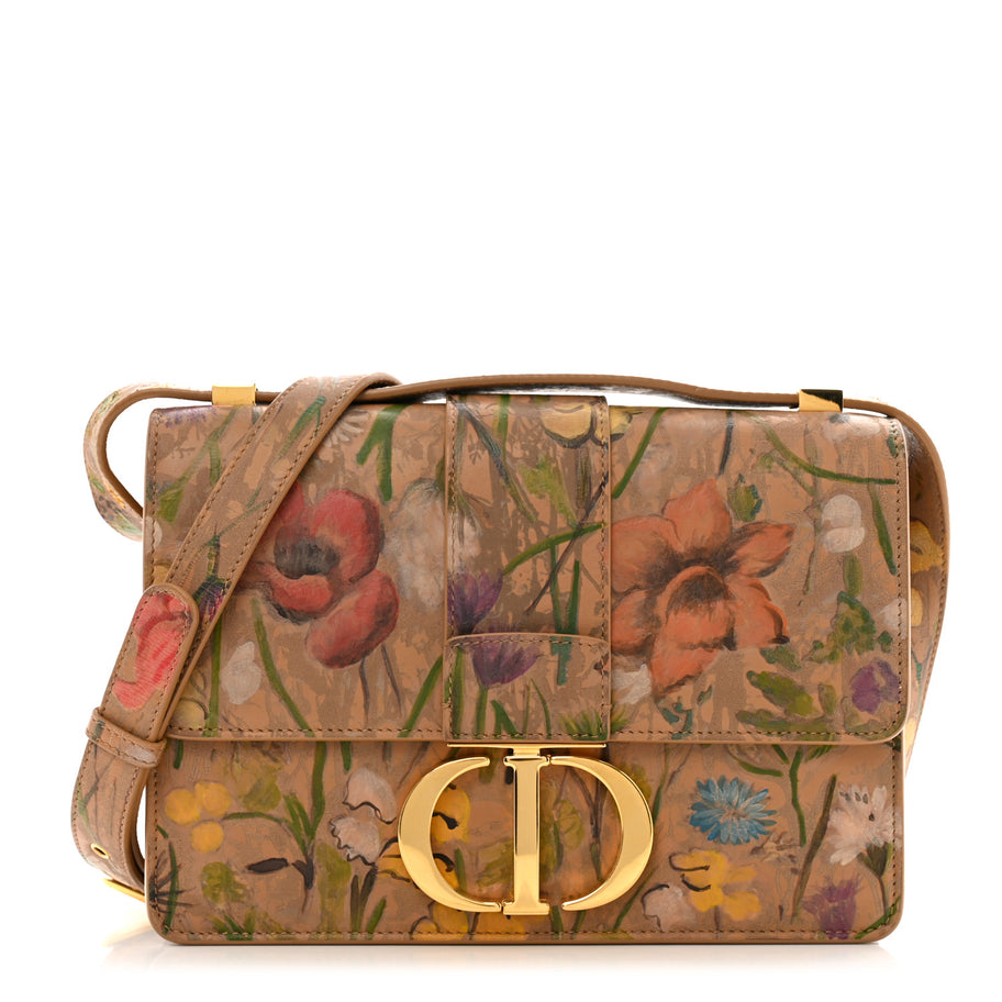 Christian Dior Calfskin Floral Printed 30 Montaigne Flap Bag Cuivre Multicolor Image 1