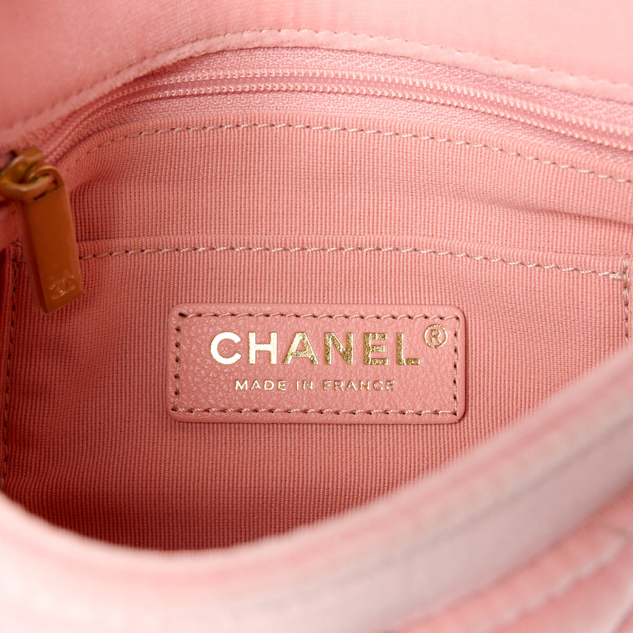 Chanel Velour Quilted Mini Double Frame Flap Rose Image 6