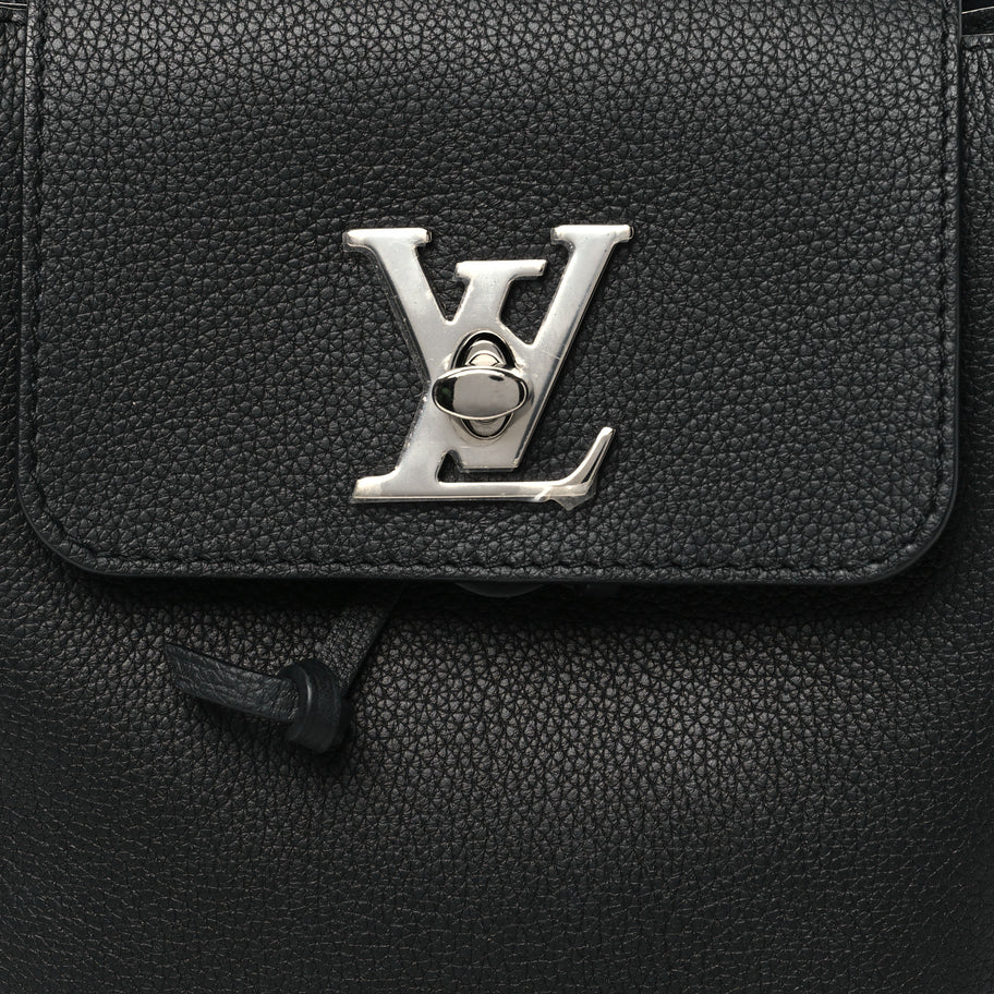 Louis Vuitton Calfskin Lockme Backpack Black Image 7