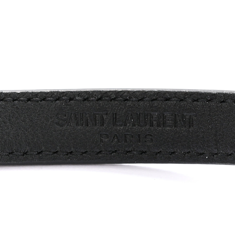 Saint Laurent Calfskin Opyum Double Wrap Bracelet Black Image 4