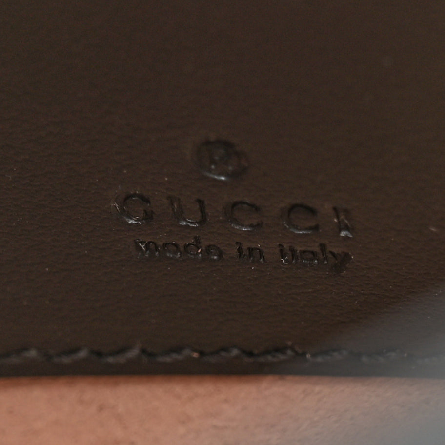 Gucci Calfskin Matelasse Monochrome GG Marmont Chain Mini Belt Bag Black Image 6