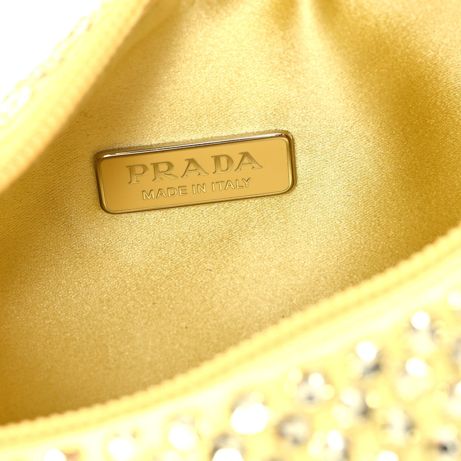 Prada Satin Crystal Mini Re-Edition 2000 Bag Ananas Image 6