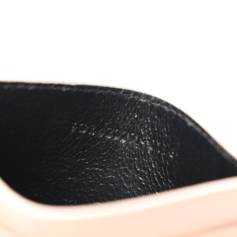Saint Laurent Grain De Poudre Matelasse Chevron Monogram Credit Card Case Pale Pink Image 7