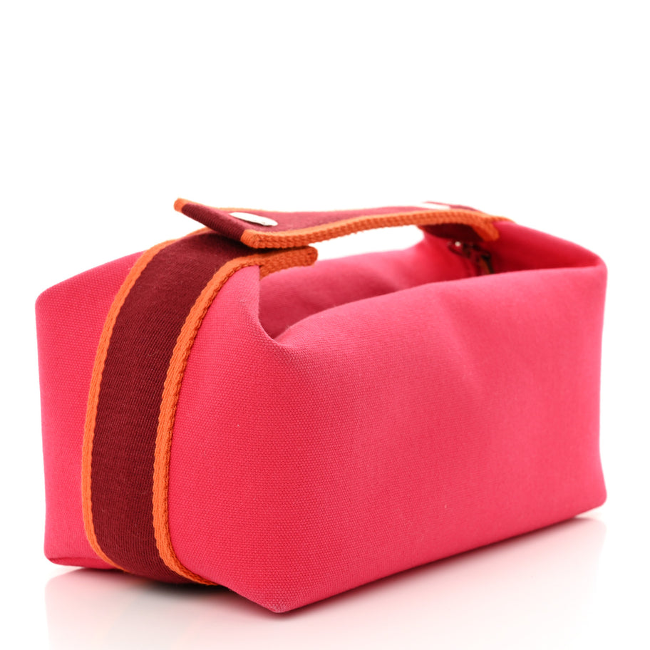 Hermes Canvas Small Bride-A-Brac Pouch Hibiscus Image 3