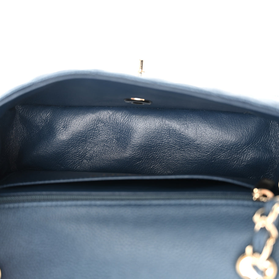 Chanel Iridescent Caviar Quilted Mini Rectangular Flap Dark Blue Image 5