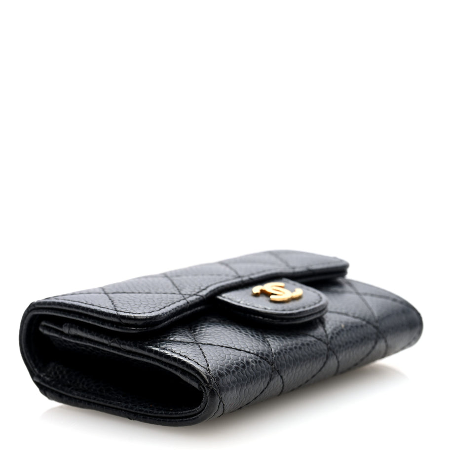Chanel Caviar Quilted Flap Card Holder Wallet Black Image 4