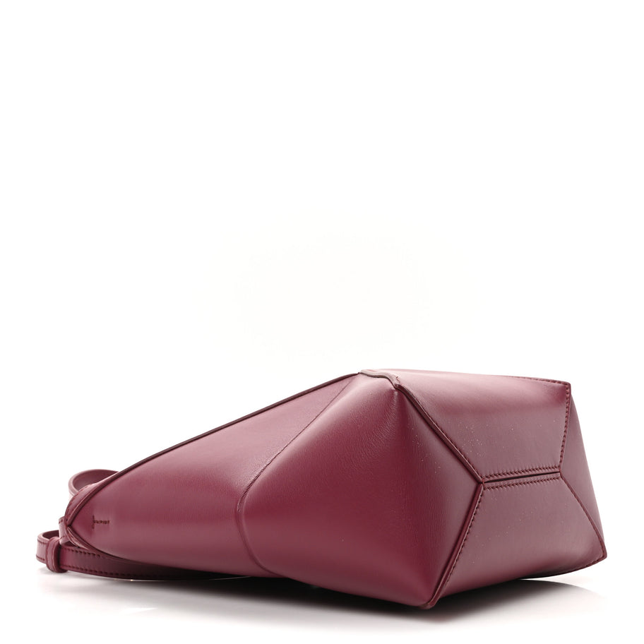 Loewe Shiny Calfskin Mini Puzzle Fold Tote Crimson Image 4