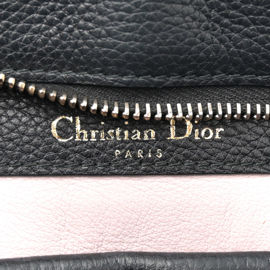 Christian Dior Grained Calfskin Large Bar Zip Tote Black Image 6