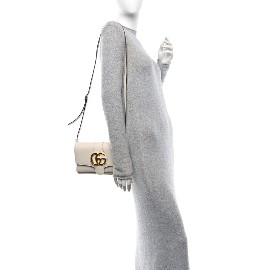 Gucci Calfskin Small Arli Flap Shoulder Bag Mystic White Image 2