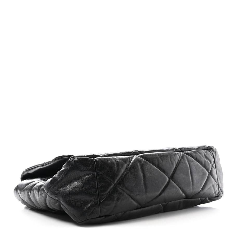 Chanel Lambskin Quilted Maxi 19 Flap Black Image 4