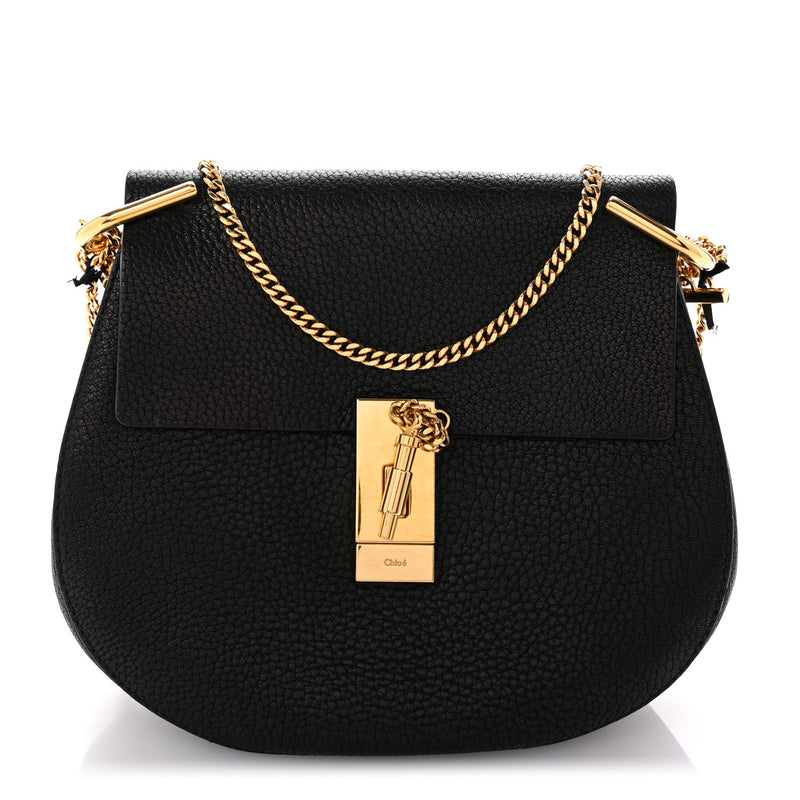  Chloe Grained Lambskin Drew Shoulder Bag Black