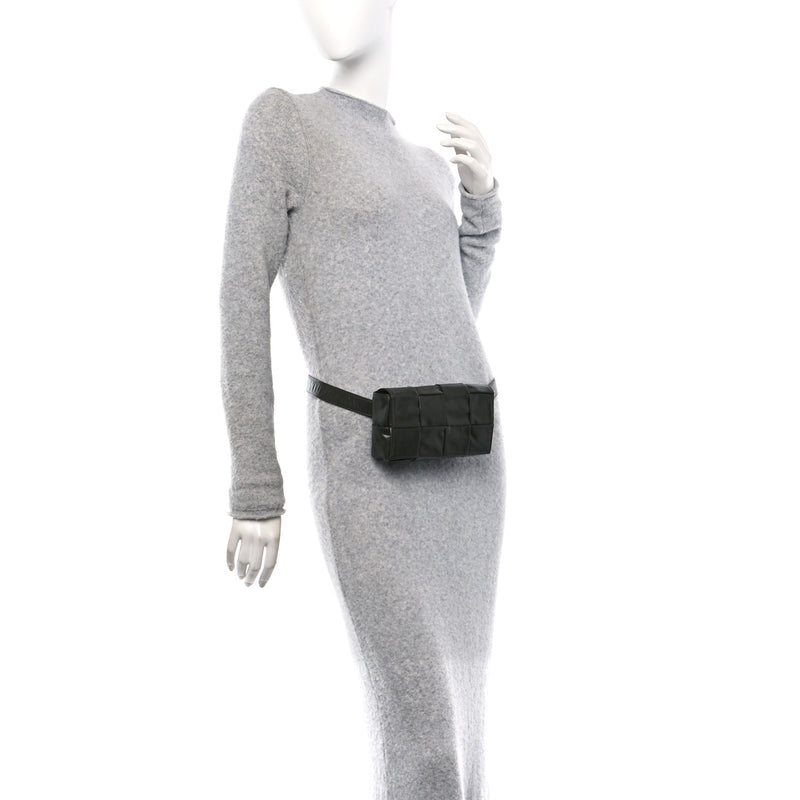  Bottega Veneta Paper Calfskin Intrecciato Cassette Belt Bag Raintree