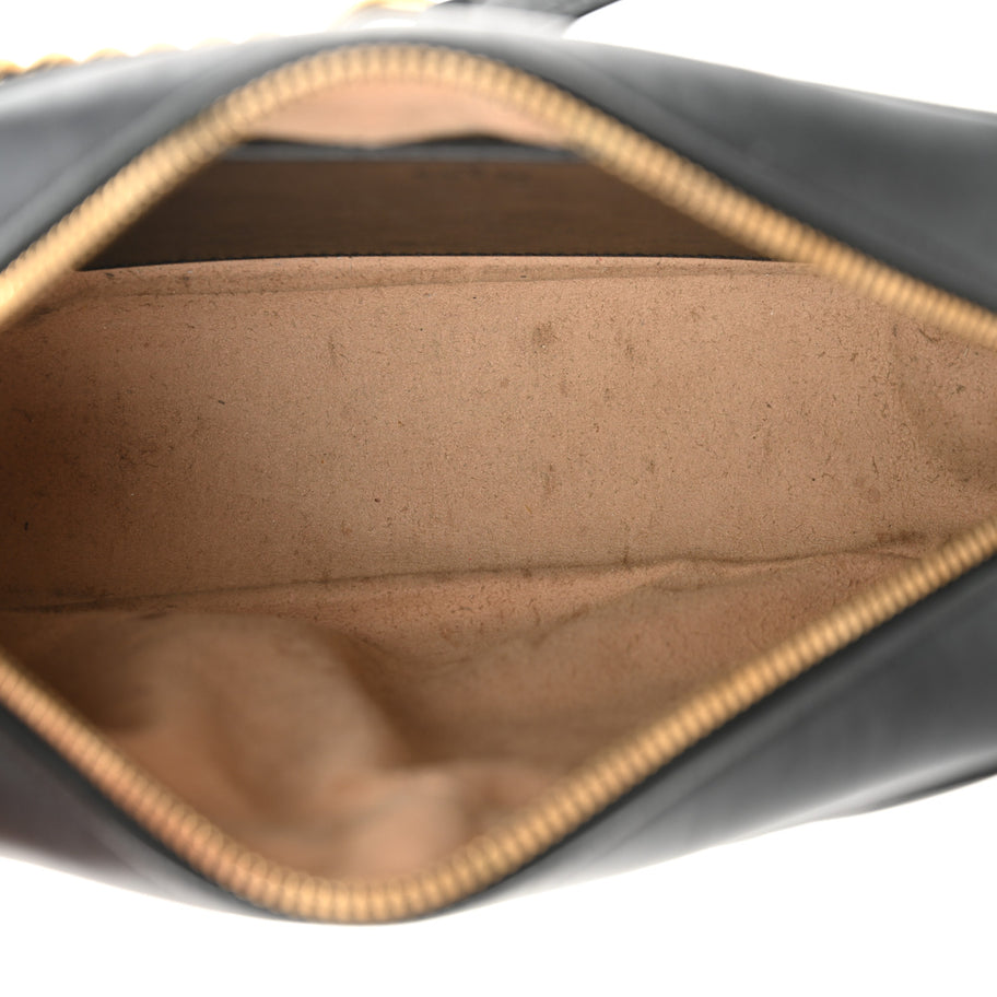 Gucci Calfskin Matelasse Small GG Marmont Chain Shoulder Bag Black Image 5