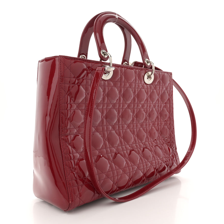Christian Dior Patent Cannage Large Lady Dior Red Image 3
